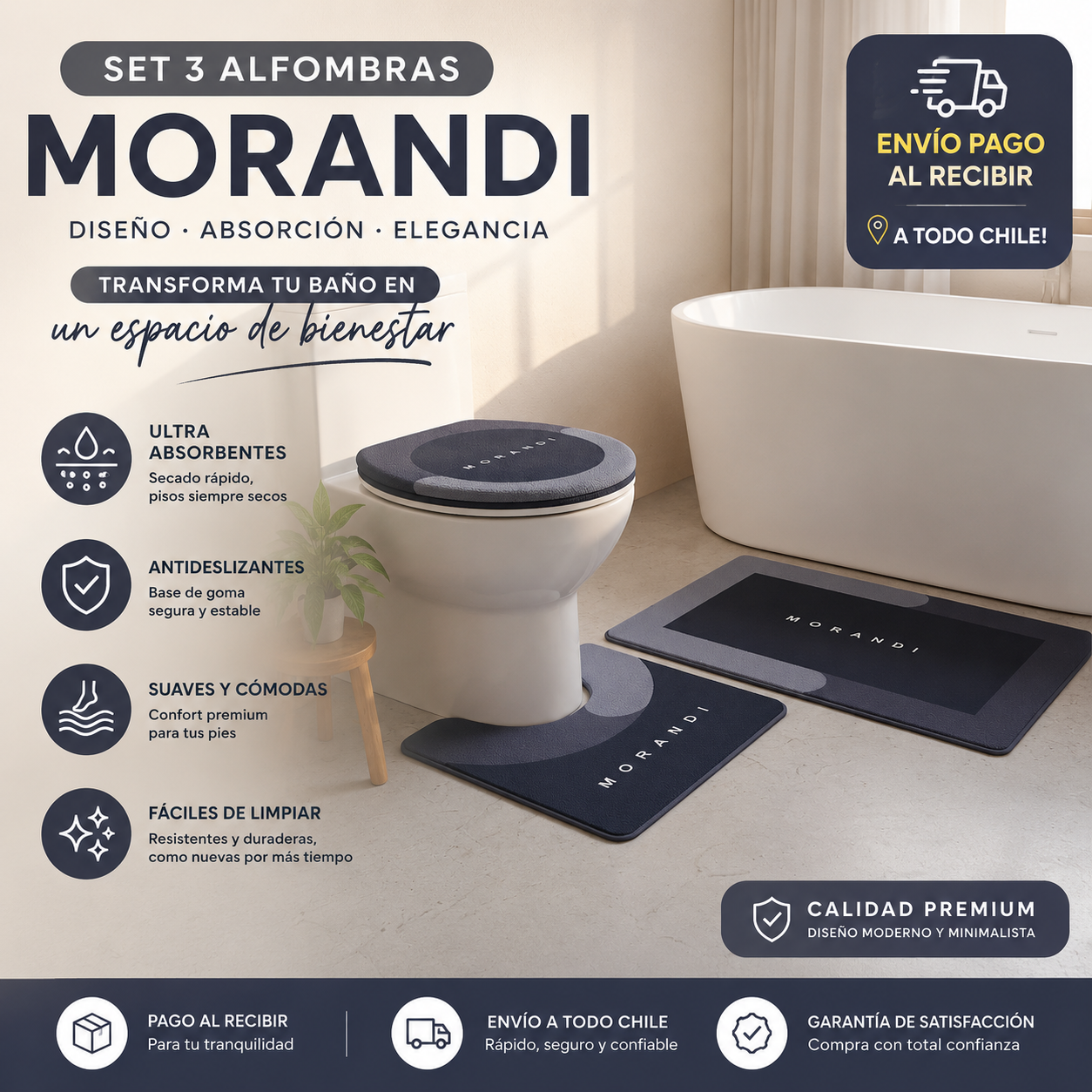 Set de 3 alfombras Morandi