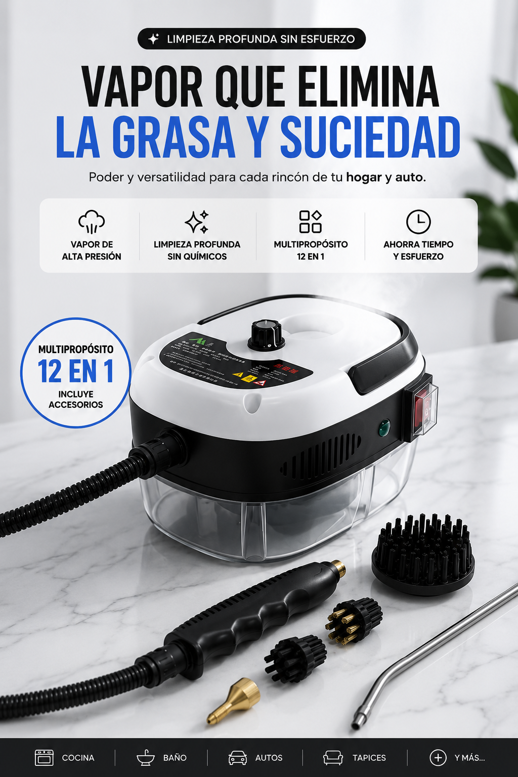 VaporMax™ | Limpiadora a Vapor Multipropósito