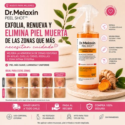 Dr. Melaxin Peel Shot PS Mujer | Exfoliación corporal para zonas de roce