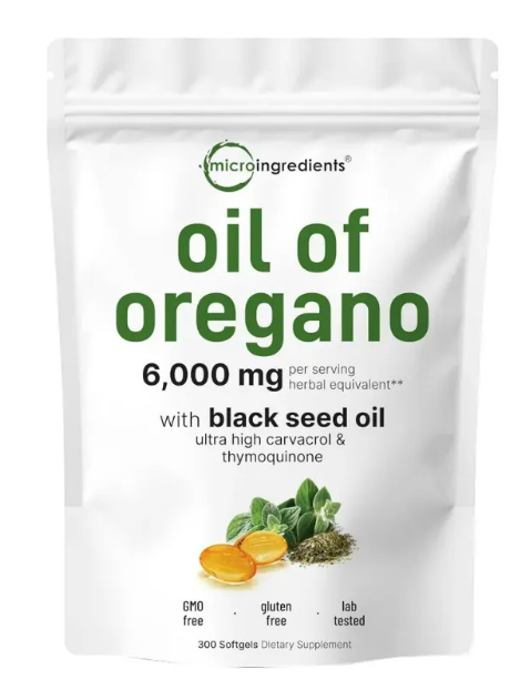 Oil of Oregano 6,000 mg + Black Seed Oil