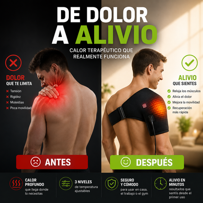 Alivio térmico inmediato para hombros cansados y doloridos