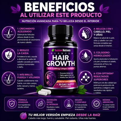 Advanced Hair Growth – Cabello Más Fuerte, Largo y con Más Volumen