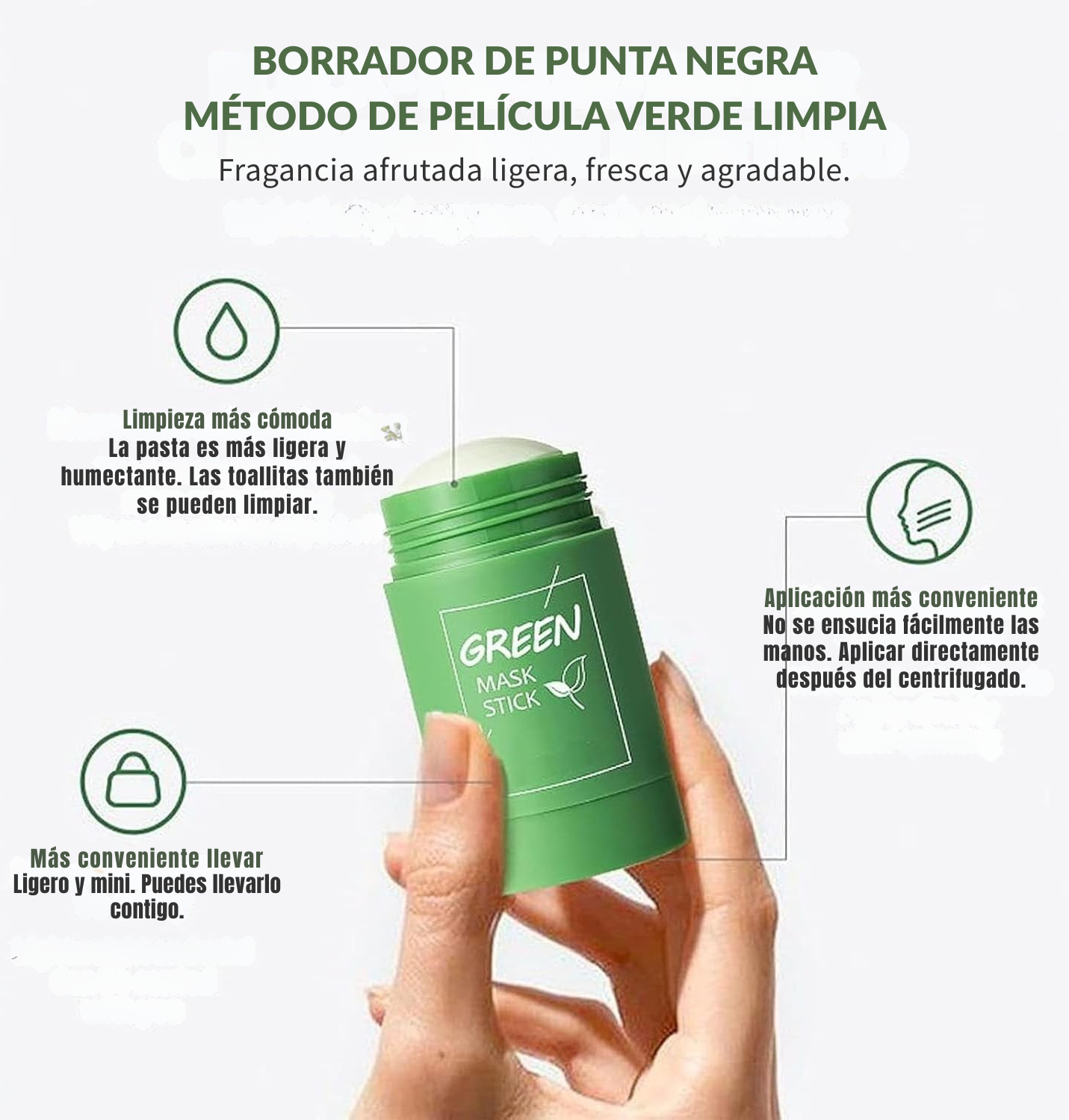 Green Mask | Elimina puntos negros y controla el brillo facial