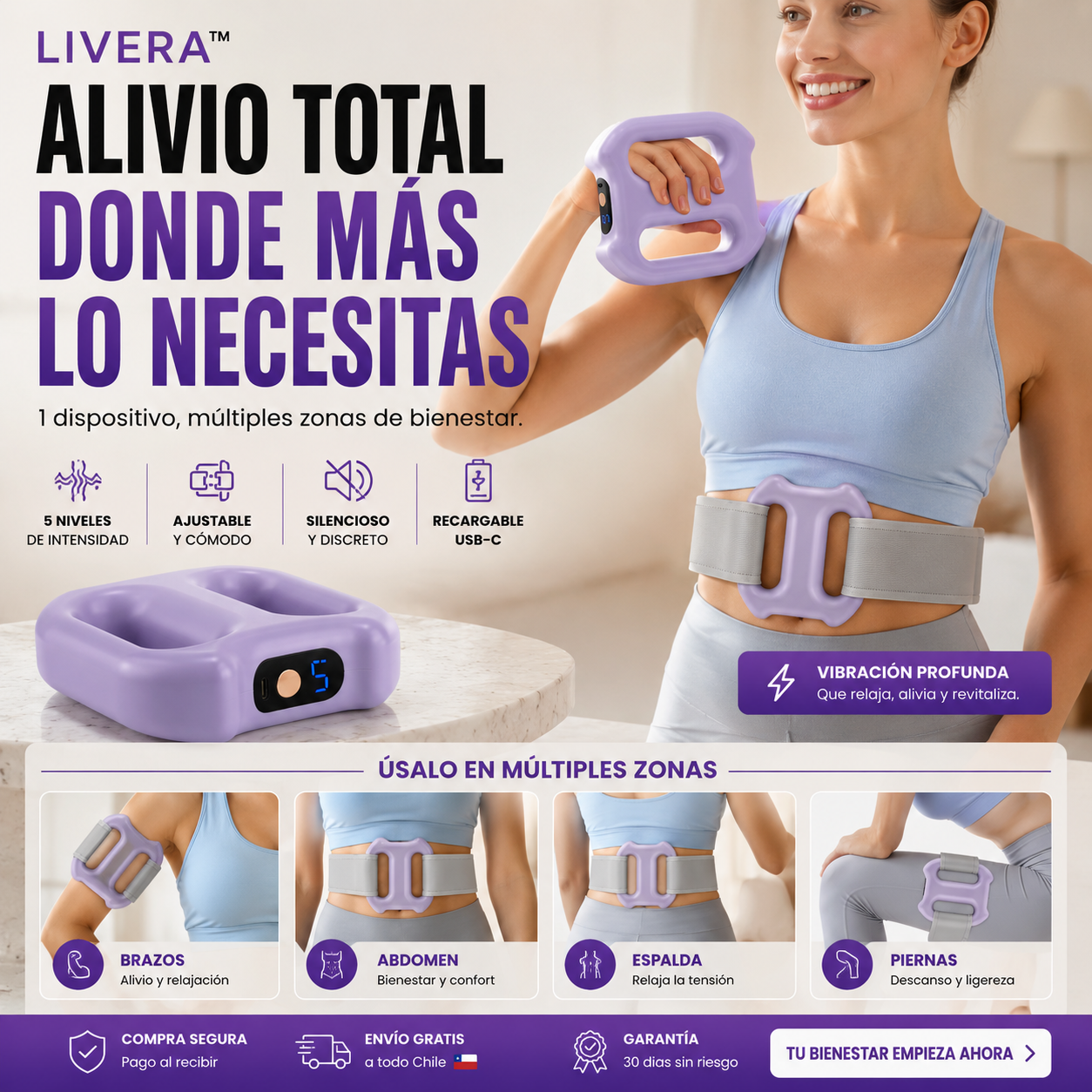 LIVERA™  Libera la tensión. Recupera tu momento.