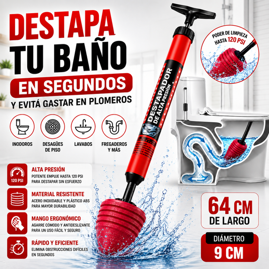 Destapa tu baño en segundos y evita gastar en gasfiter