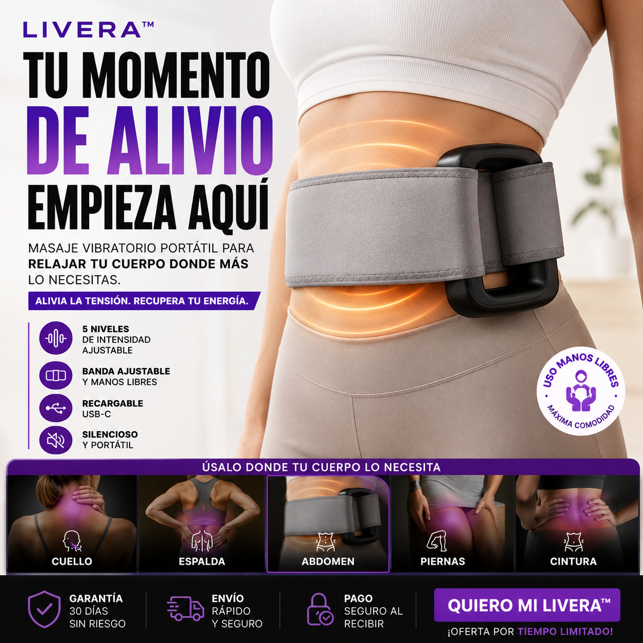 LIVERA™  Libera la tensión. Recupera tu momento.
