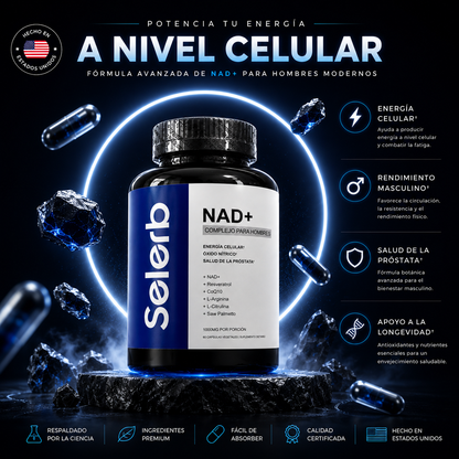 SELERB NAD+ MEN Energía y rendimiento masculino  (60 cápsulas)