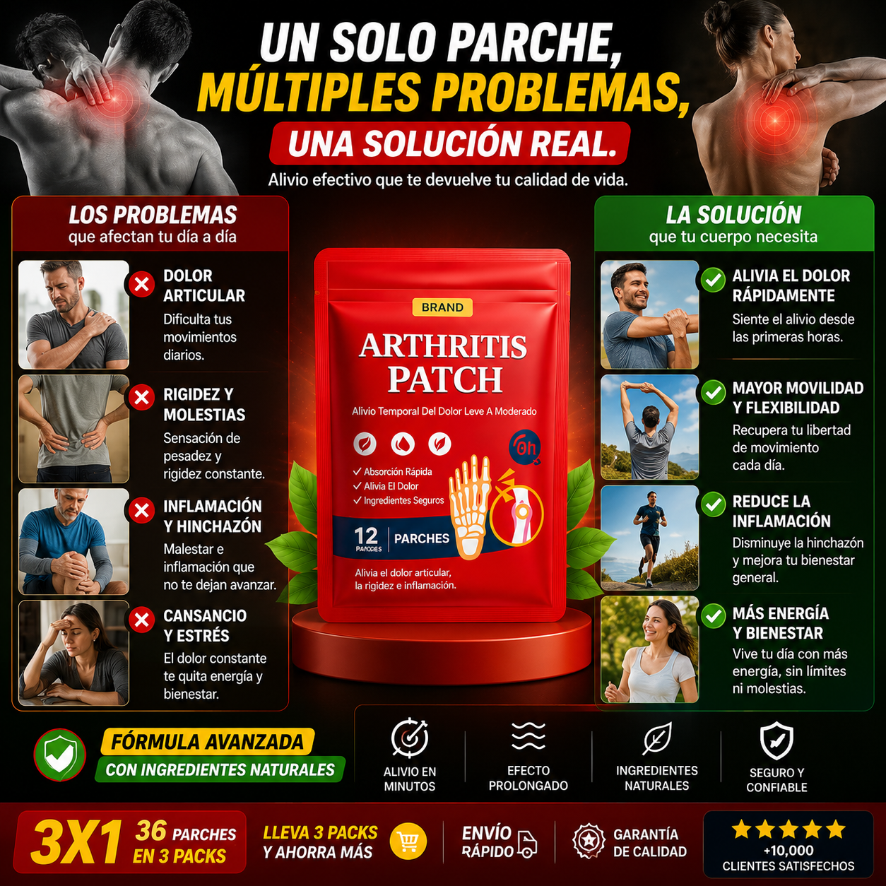 RelivaPatch™ Alivio rápido del dolor articular | Llévate 36 parches (3x1)
