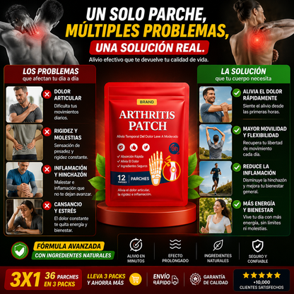 RelivaPatch™ Alivio rápido del dolor articular | Llévate 36 parches (3x1)
