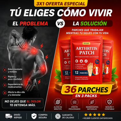 RelivaPatch™ Alivio rápido del dolor articular | Llévate 36 parches (3x1)