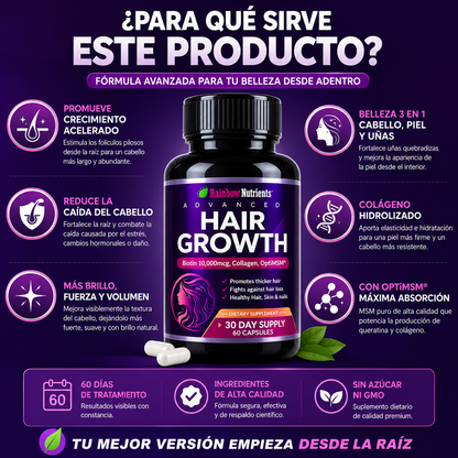 Advanced Hair Growth – Cabello Más Fuerte, Largo y con Más Volumen