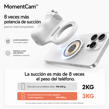 MomentCam™ | Grip Magnético Premium con Luz LED y Disparador Remoto para Smartphone