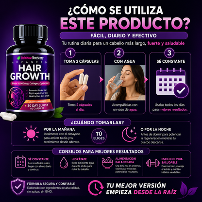 Advanced Hair Growth – Cabello Más Fuerte, Largo y con Más Volumen