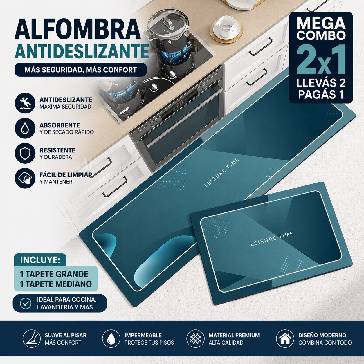 SafeStep Home® | Tapetes Ultra Absorbentes y Antideslizantes – Oferta Especial 2x1