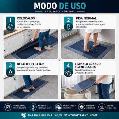 SafeStep Home® | Tapetes Ultra Absorbentes y Antideslizantes – Oferta Especial 2x1